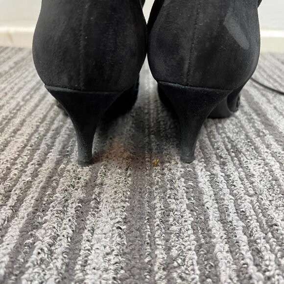 Gianni Bini black Whipstitch Lace Up mid calf Suede Boots - Picture 12 of 12